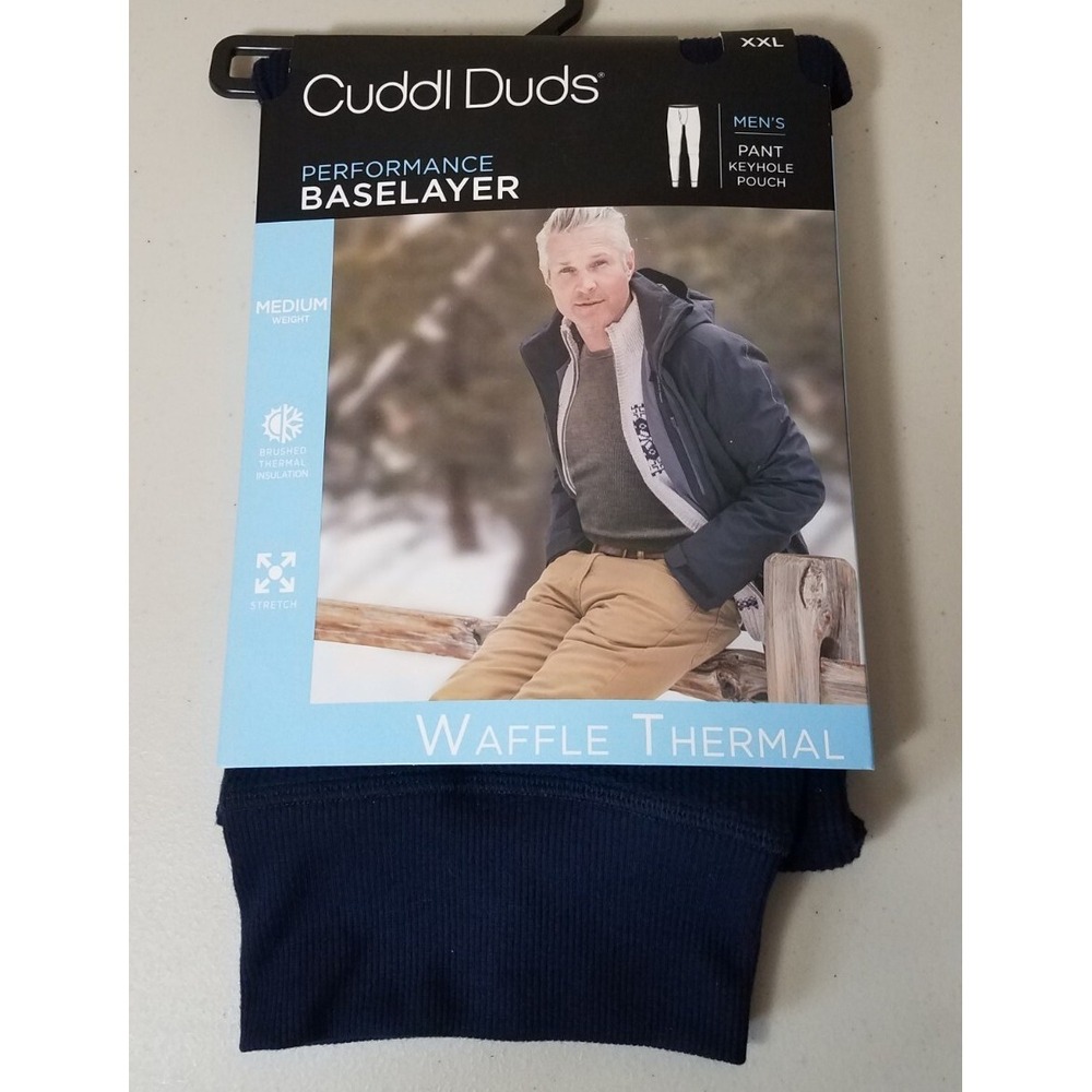 Cuddl Duds Performance Baselayer Pants Waffle Thermal Men size XXL Blue NEW